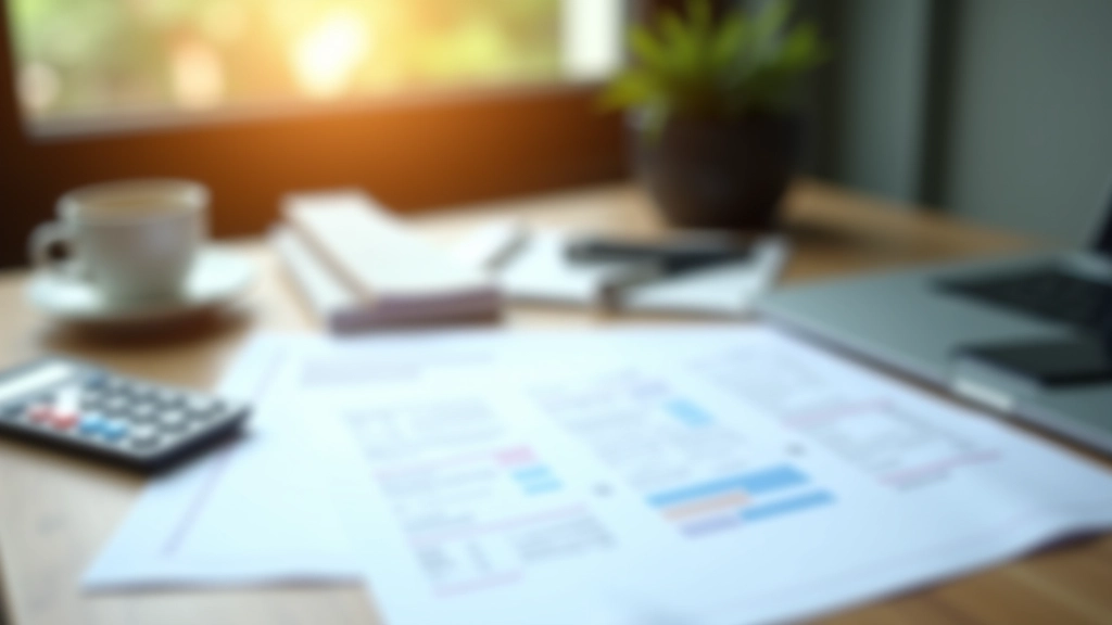 Retirement planning with pension documents and financial charts displayed on desk