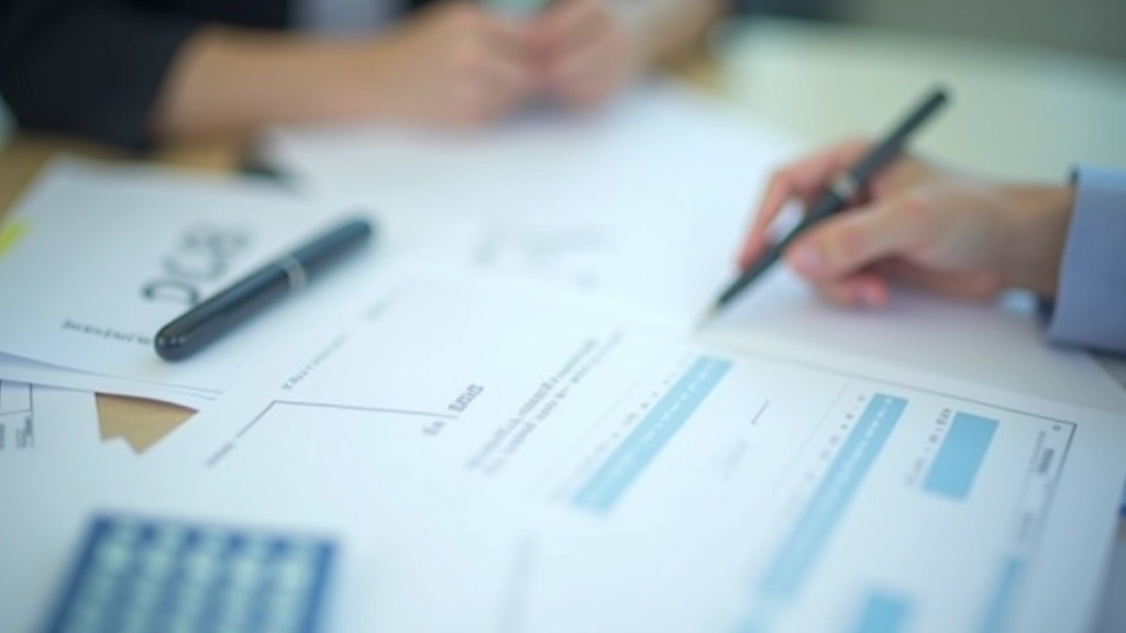 Close-up of tax relief form with calculator and financial documents spread on desk